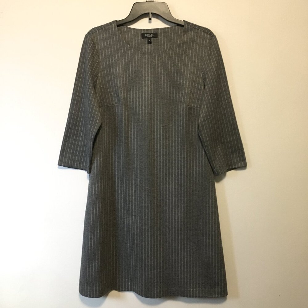Rachel Roy Grey Pinstripe Officecore Shift Dress 12
